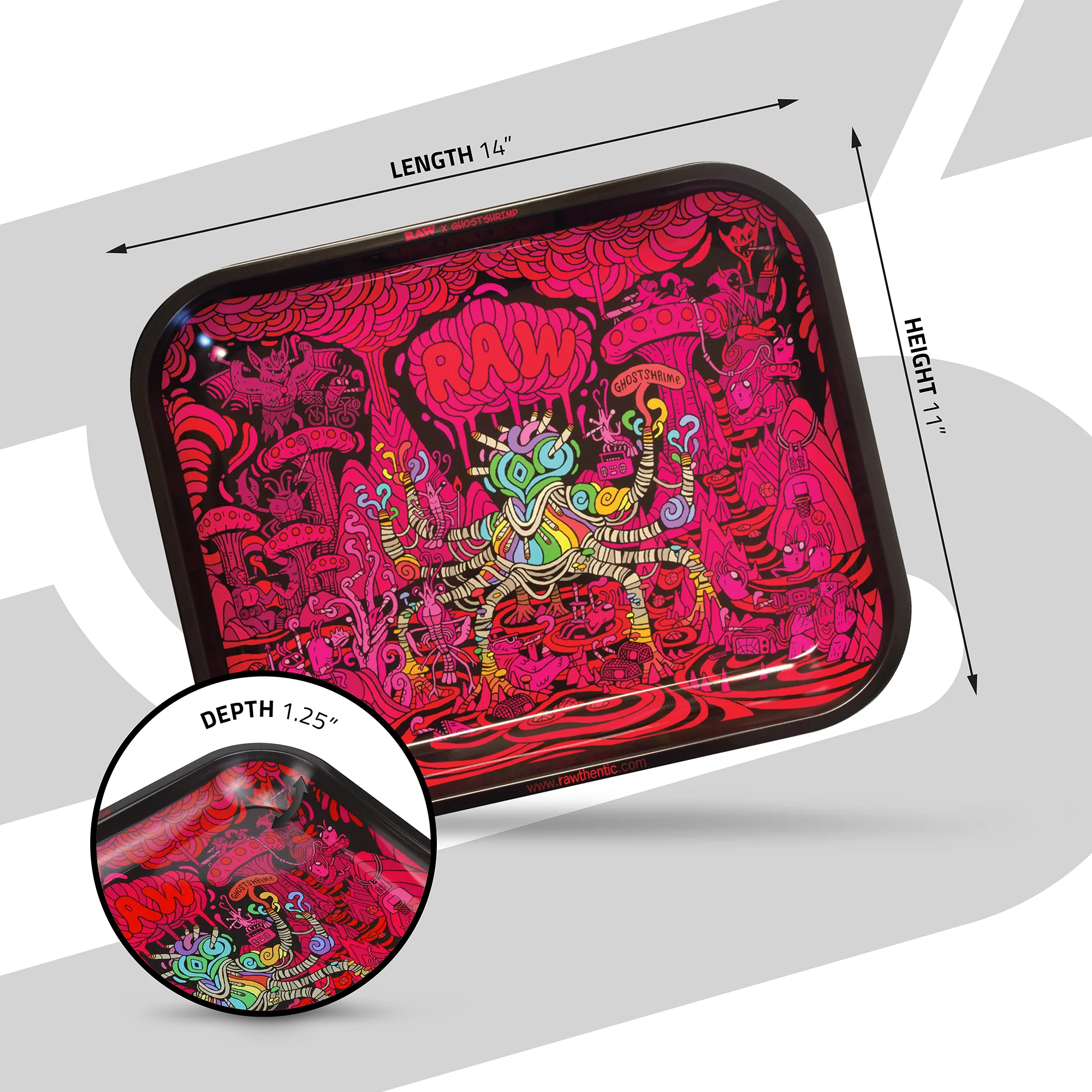 RAW Ghostshrimp 3rd Edition Metal Rolling Tray - Image 2
